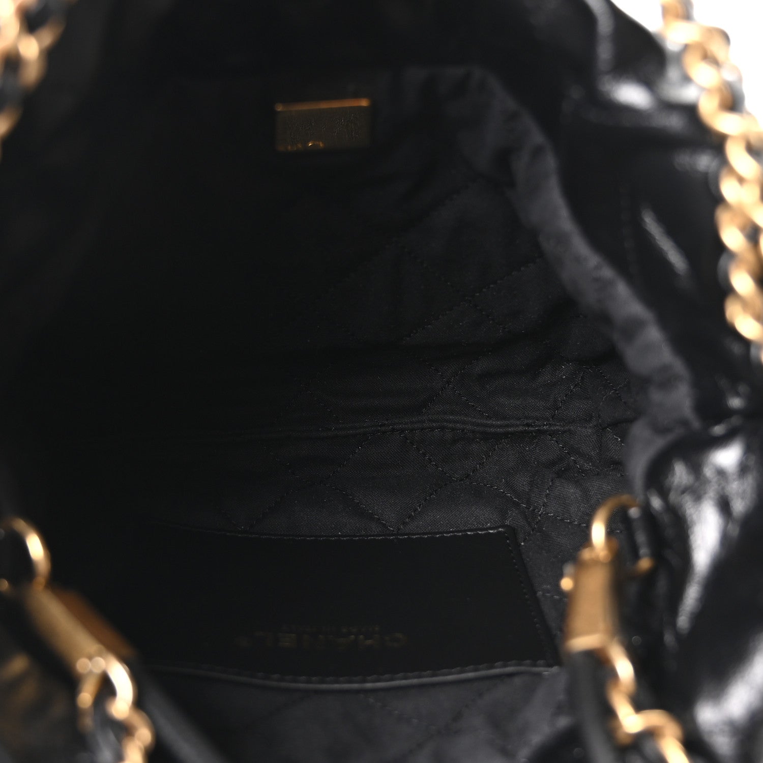 Chanel Shiny Calfskin Quilted Mini Chanel 22 Black 5 of 10