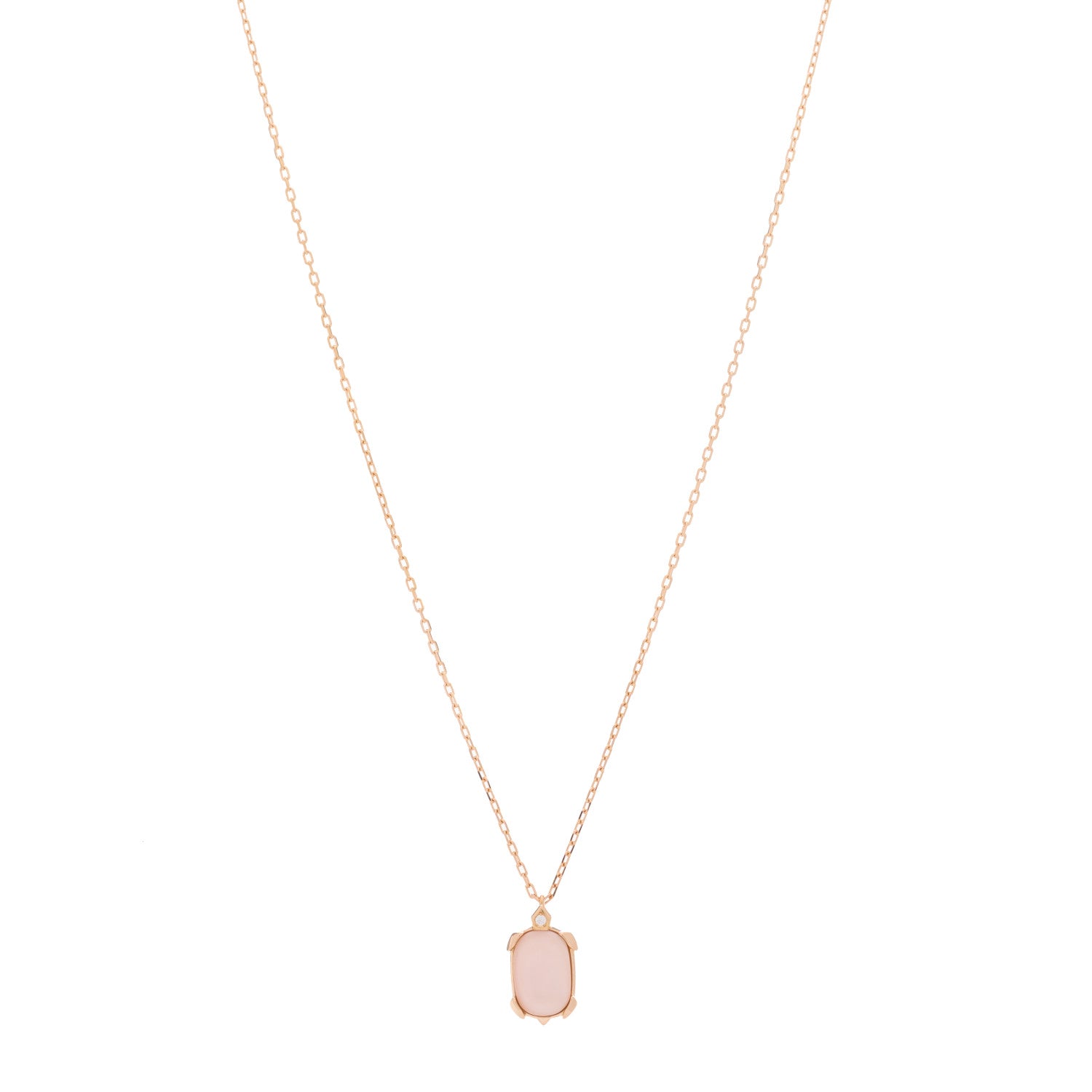 Cartier 18K Pink Gold Diamond Pink Mother Of Pearl Tortue Pendant Necklace 1 of 4