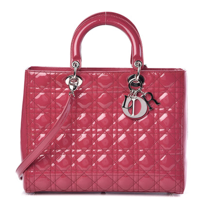 Christian Dior Patent Cannage Large Lady Dior Pink 1 of 10
