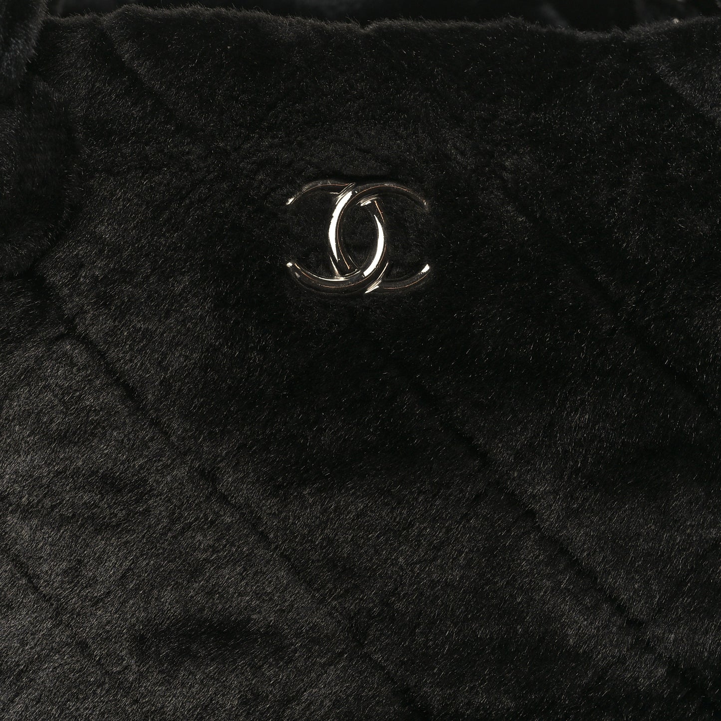 Fantasy Fur Quilted Camellia Tote Black