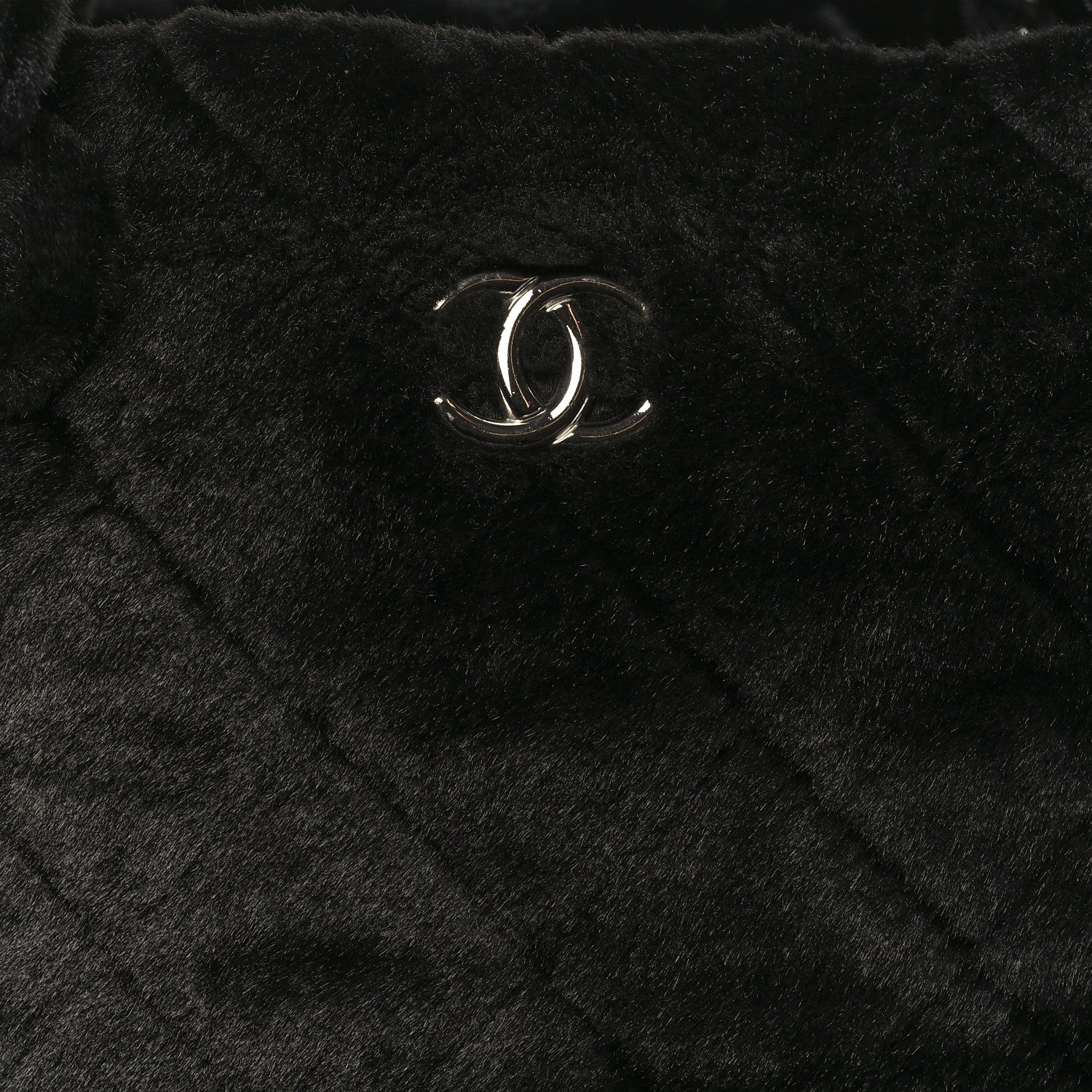 Chanel Fantasy Fur Quilted Camellia Tote Black 3 of 11
