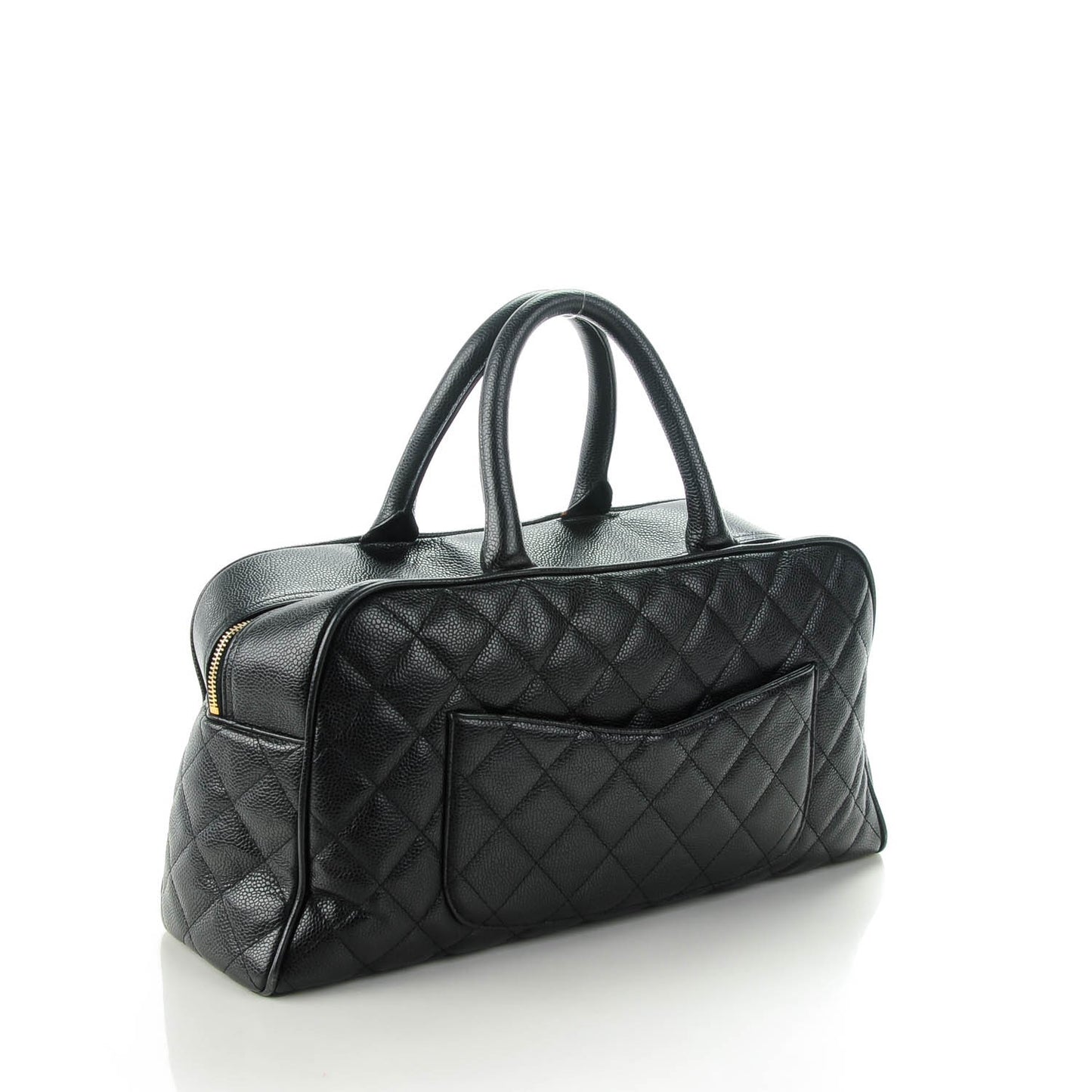 Caviar Quilted Large Bowler Black
