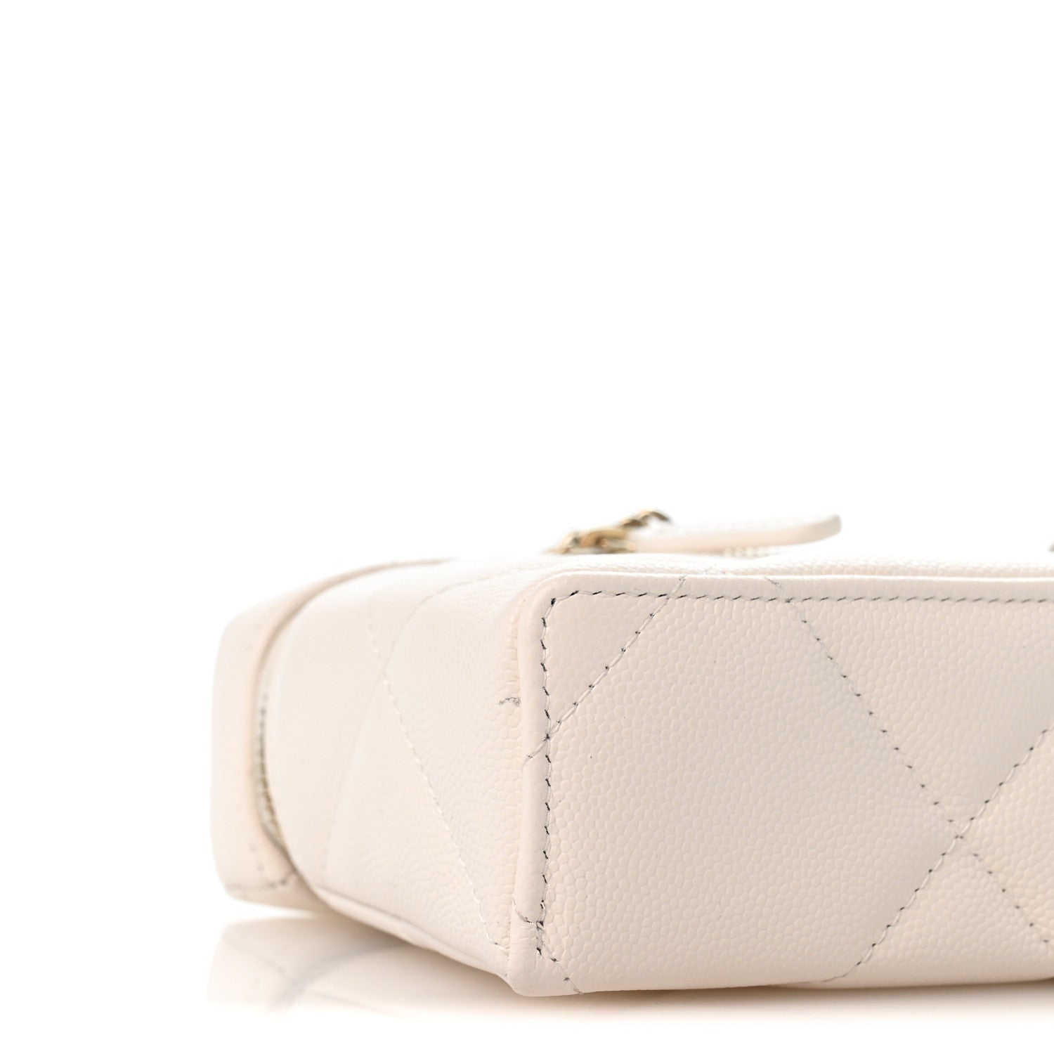 Chanel Caviar Quilted Top Handle Slim Vanity With Chain White 9 of 14