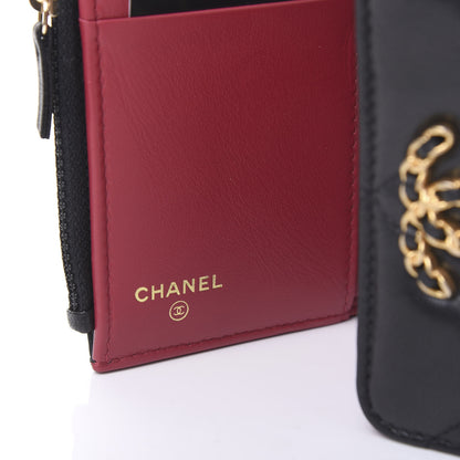 Chanel Lambskin Quilted 19 Small Flap Wallet Black 8 of 11