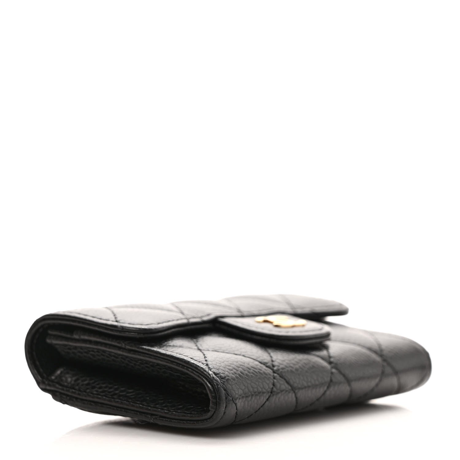 Chanel Caviar Quilted Flap Card Holder Wallet Black 4 of 7