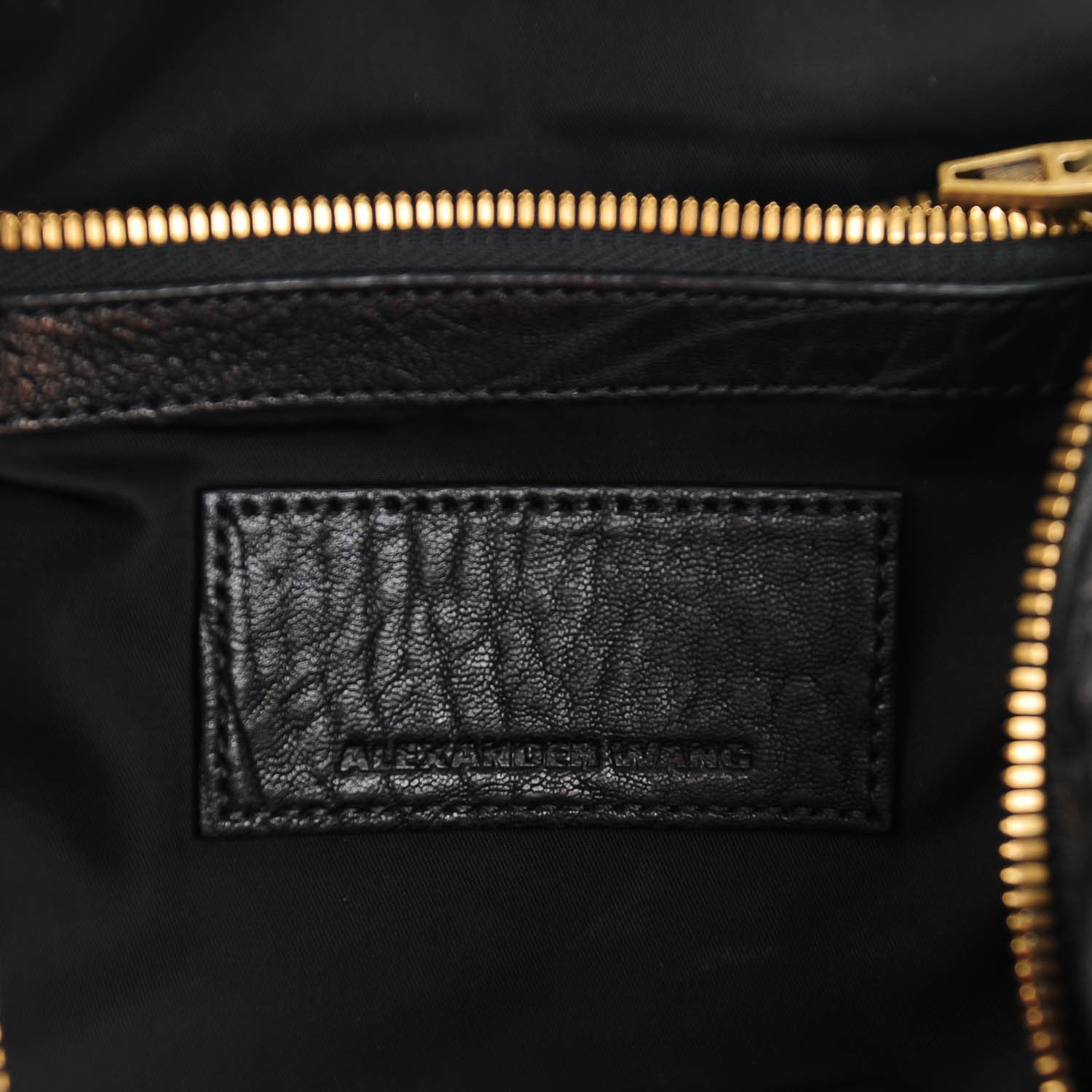 Alexander Wang Pebbled Lambskin Rockie Black Antique Brass Hardware 6 of 7