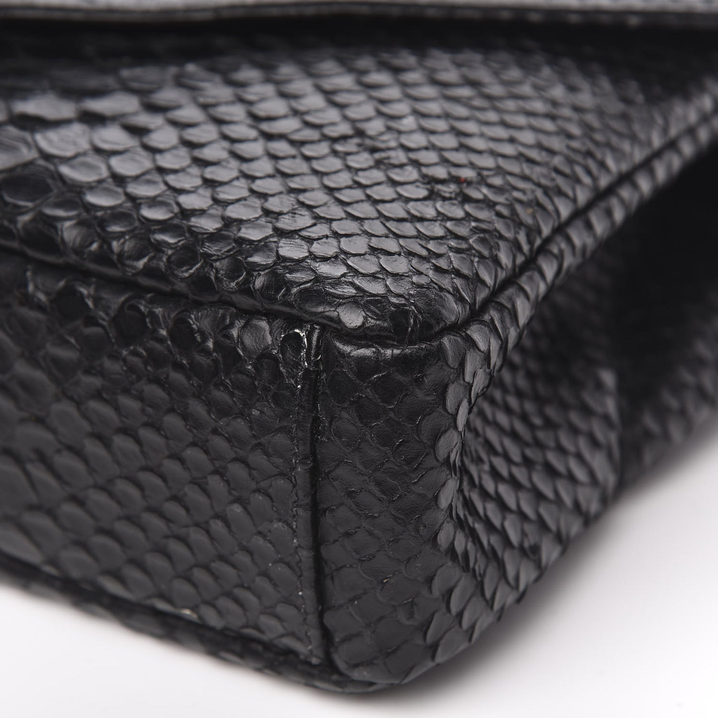 Calfskin Python Embossed Monogram Medium College Bag Black