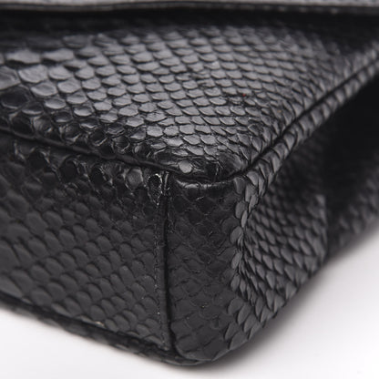 Saint Laurent Calfskin Python Embossed Monogram Medium College Bag Black 9 of 9