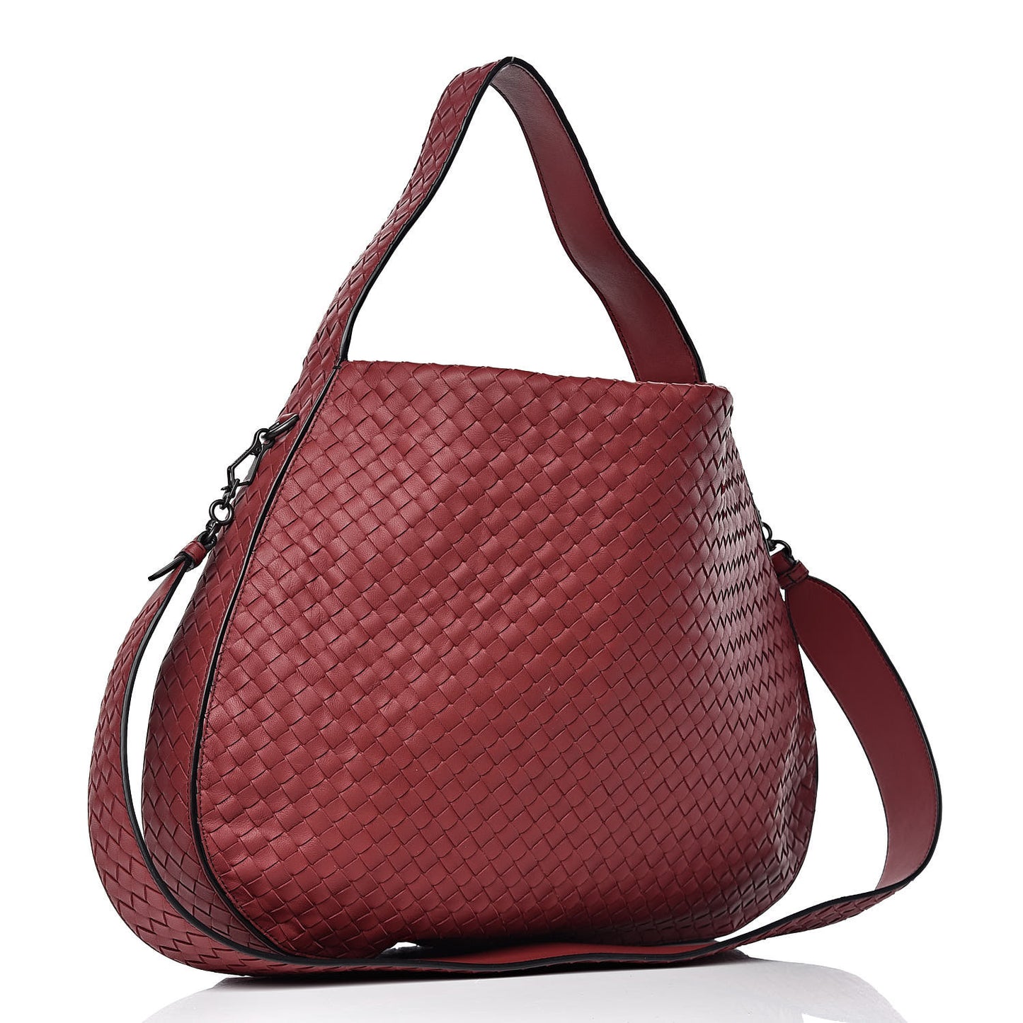 Nappa Intrecciato Large City Hobo Baccara Rose Nero