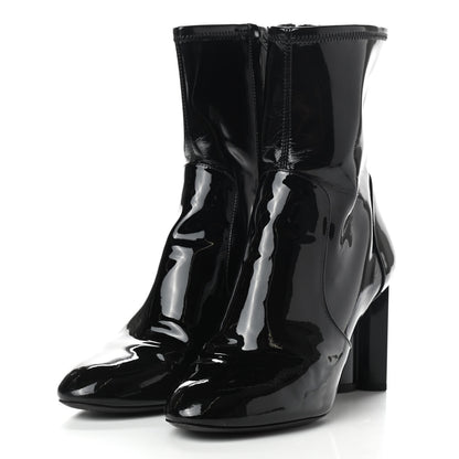 Louis Vuitton Patent Uniformes Silhouette Ankle Boots 38.5 Black 3 of 12