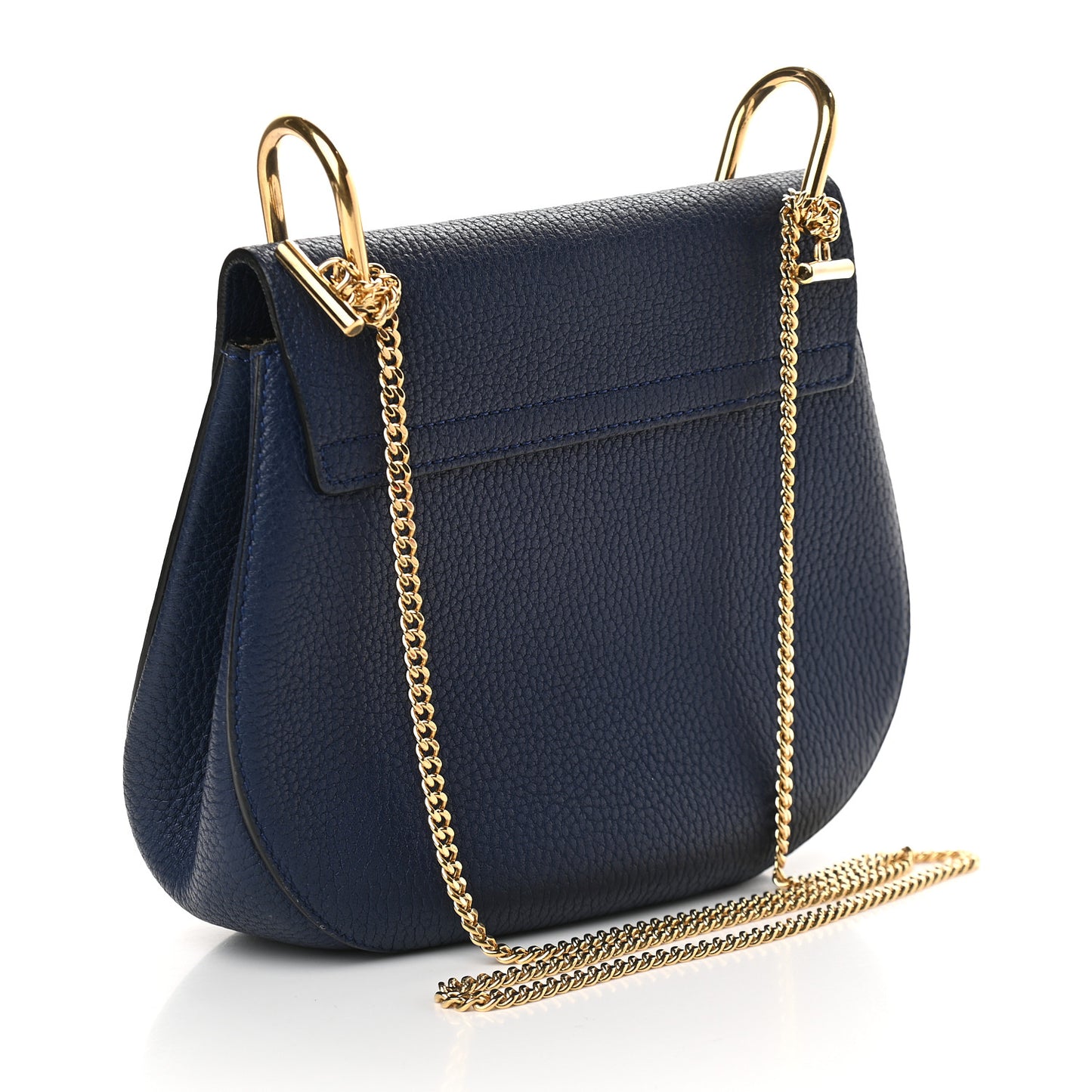 Grained Lambskin Drew Shoulder Bag Royal Navy