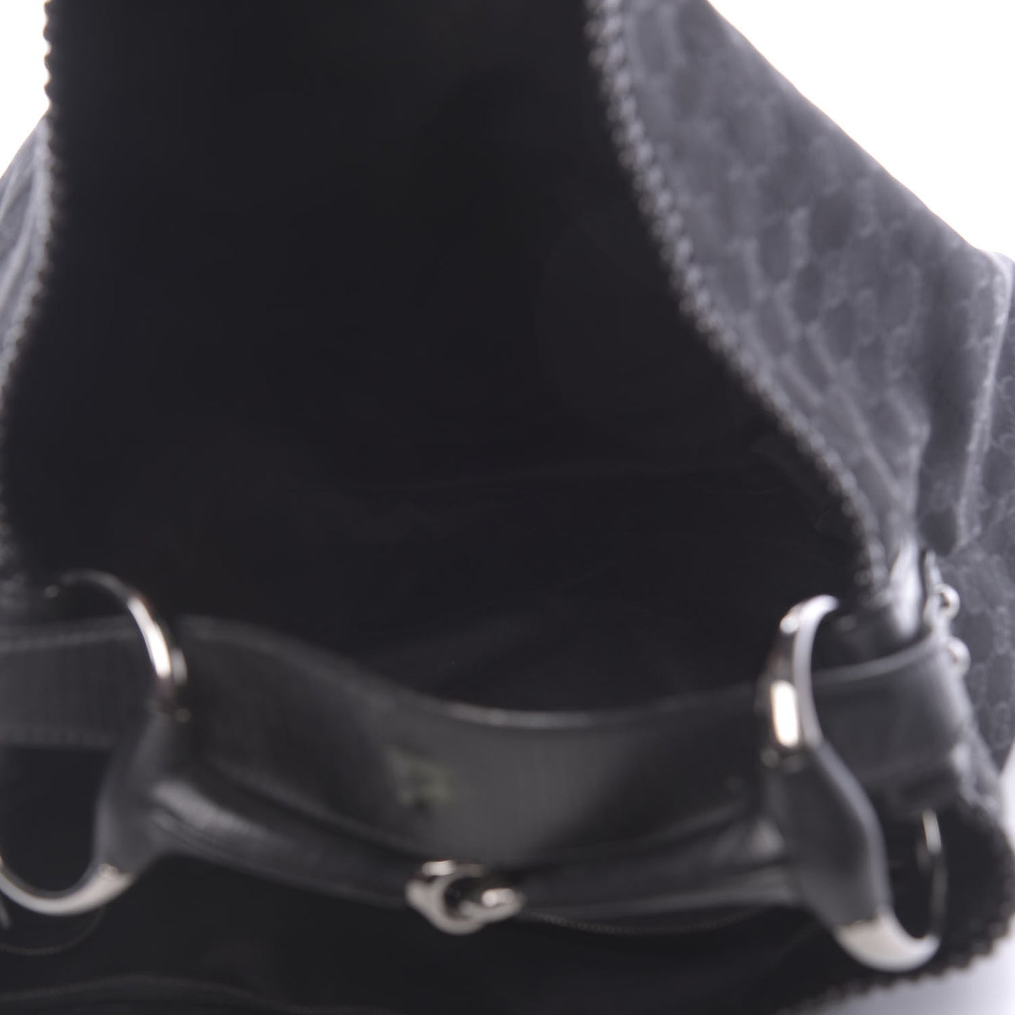 Monogram Large Horsebit Chain Hobo Black