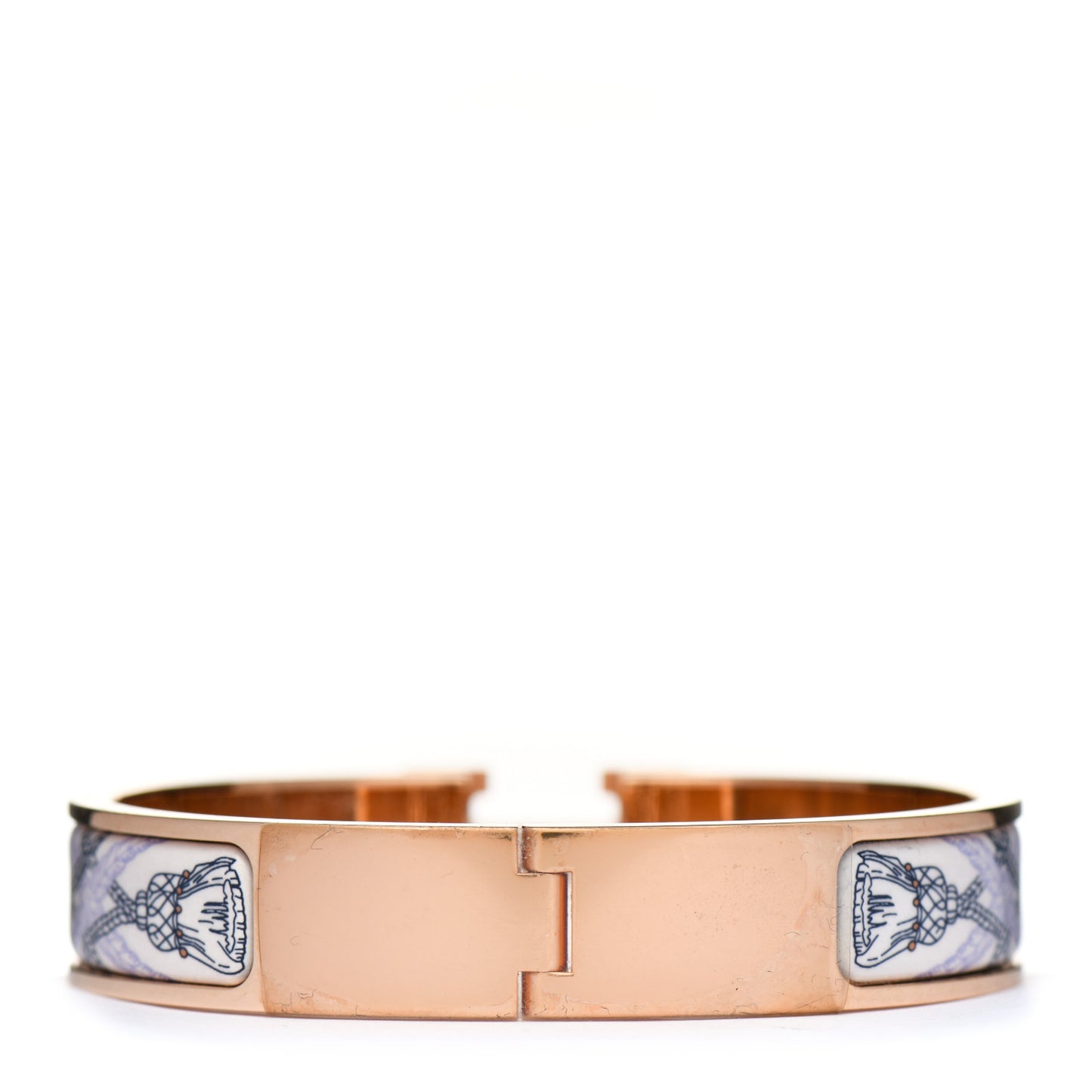 Enamel Narrow Print Grand Apparat Remix Multico Clic Clac H Bracelet PM Lilas