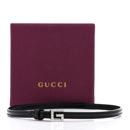 Gucci Patent Crystal G Buckle Choker Black 3 of 5