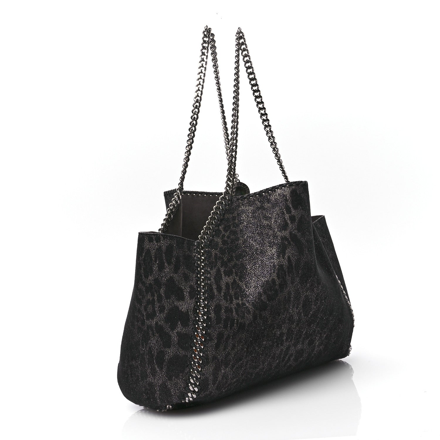 Stella McCartney Leopard Shaggy Deer Falabella Reversible Tote Grey 4 of 15