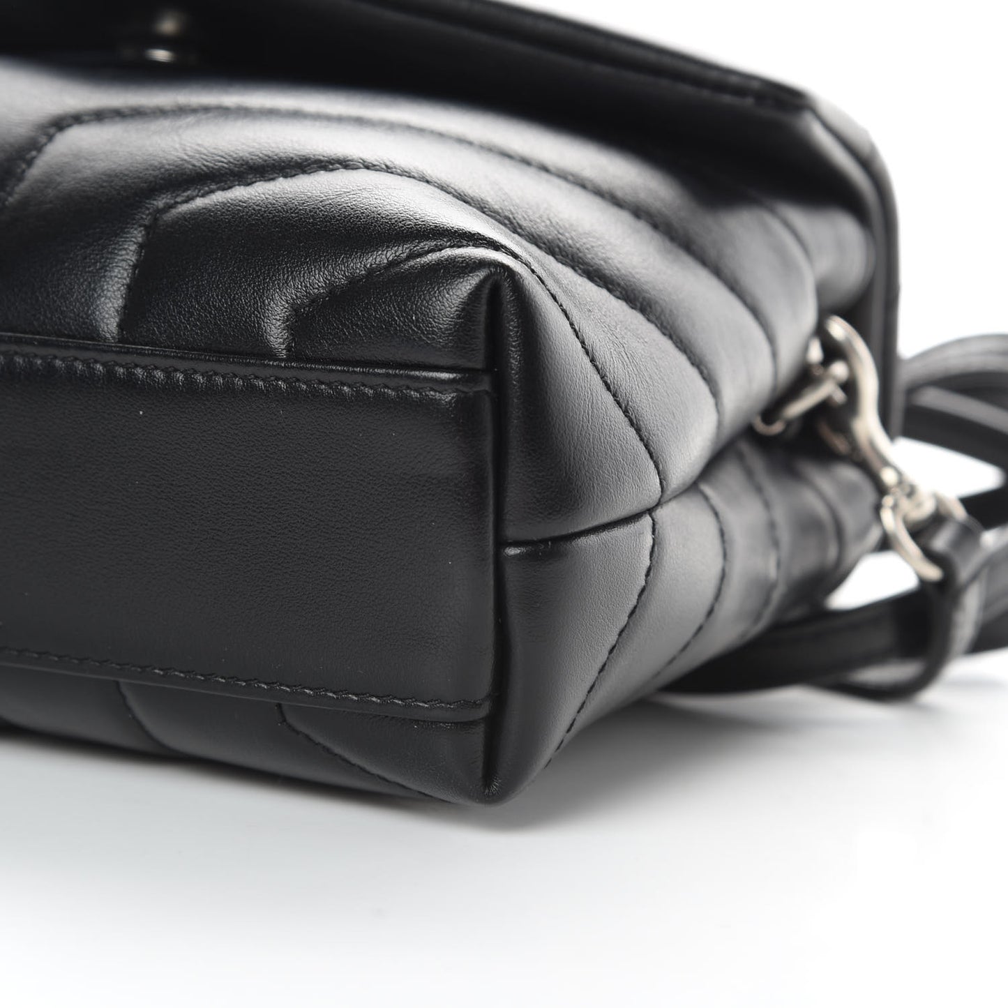 Calfskin Y Quilted Monogram Toy Loulou Crossbody Bag Black