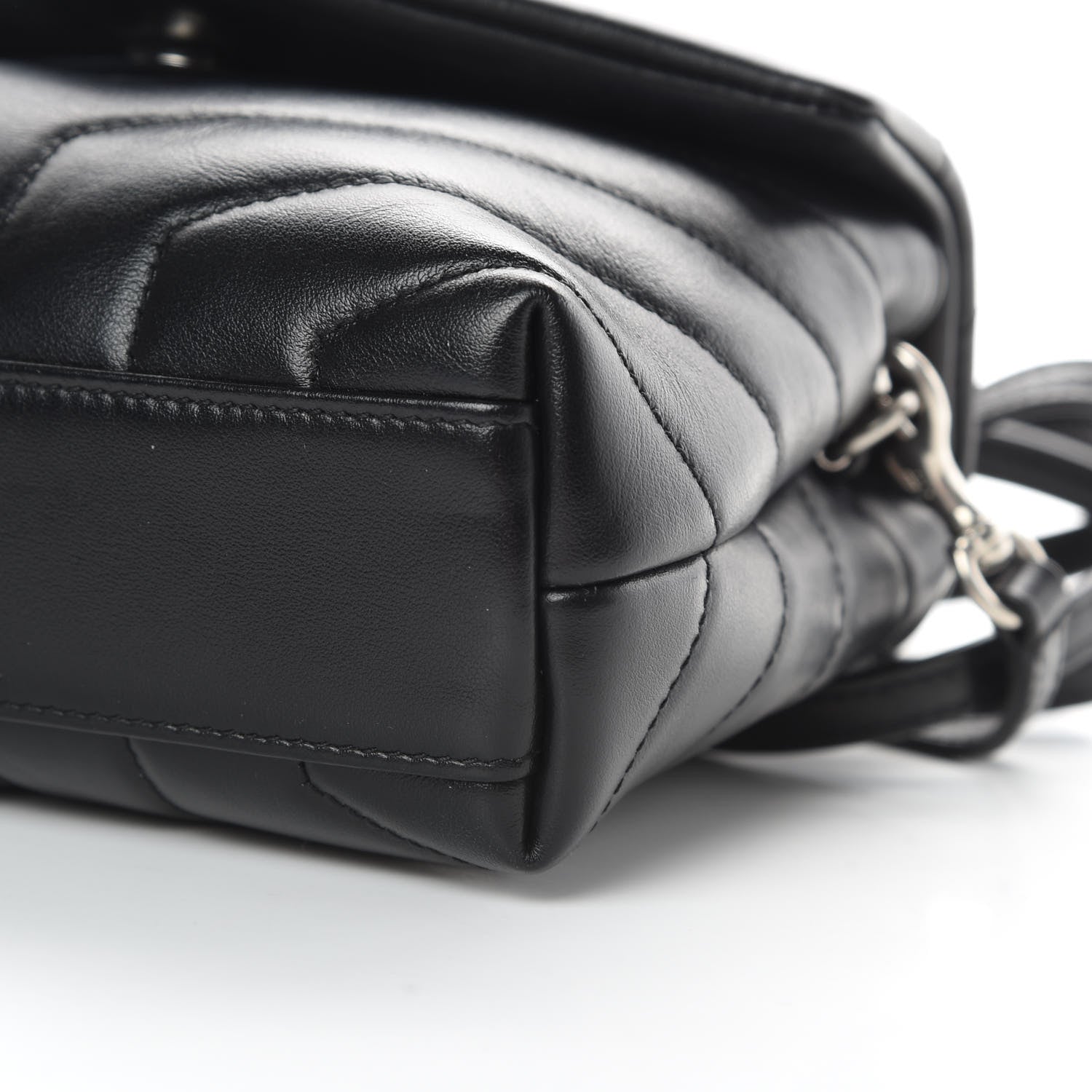 Saint Laurent Calfskin Y Quilted Monogram Toy Loulou Crossbody Bag Black 10 of 10