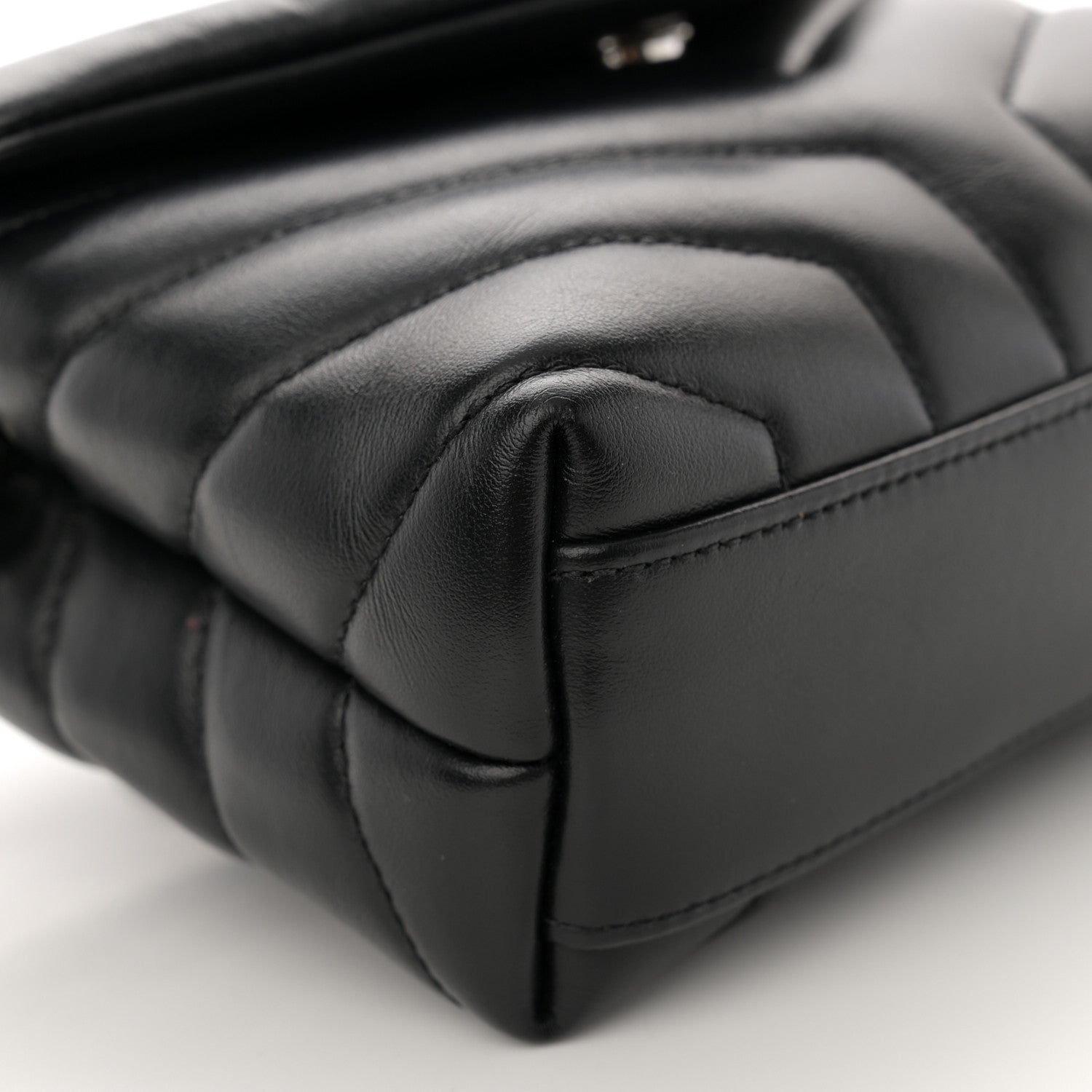 Saint Laurent Calfskin Y Quilted Monogram Toy Loulou Crossbody Bag Black 9 of 13