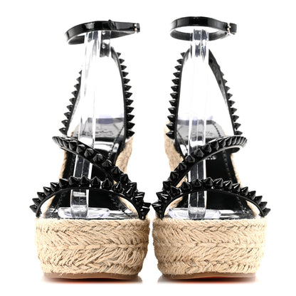 Christian Louboutin Patent Mafaldina 120 Wedge Sandals 37 Black 3 of 10