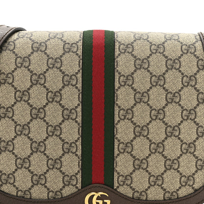 Gucci GG Supreme Monogram Web Small Ophidia Flap Messenger Bag Brown 8 of 12