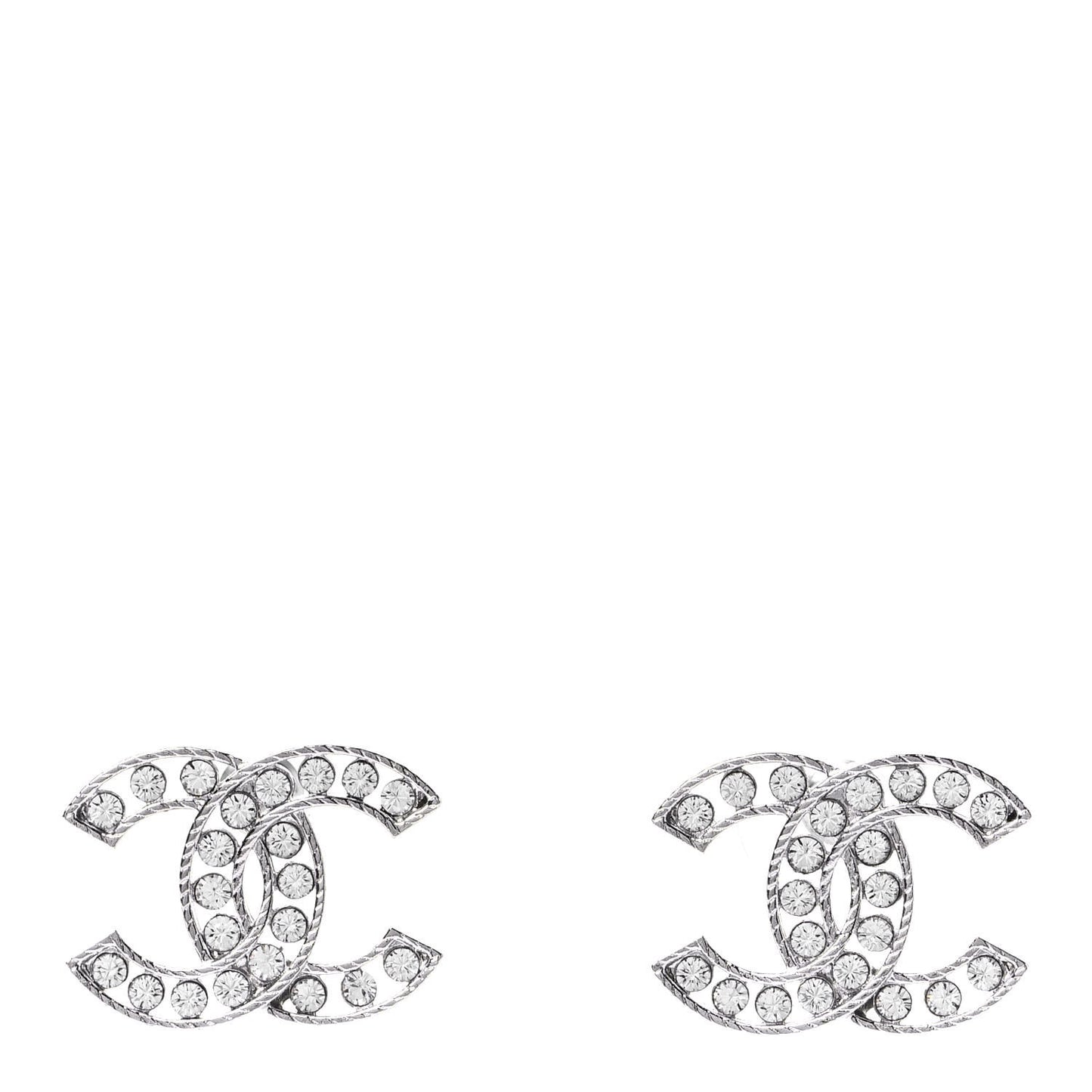 Crystal CC Earrings Silver