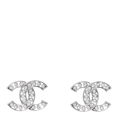 Chanel Crystal CC Earrings Silver 1 of 5