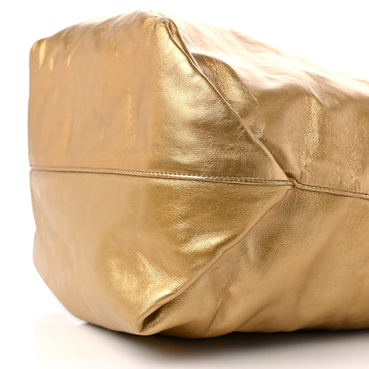 Saint Laurent Lambskin Teddy Drawstring Bag Gold 9 of 11