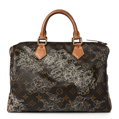 Louis Vuitton Monogram Dentelle Speedy 30 Silver 1 of 9
