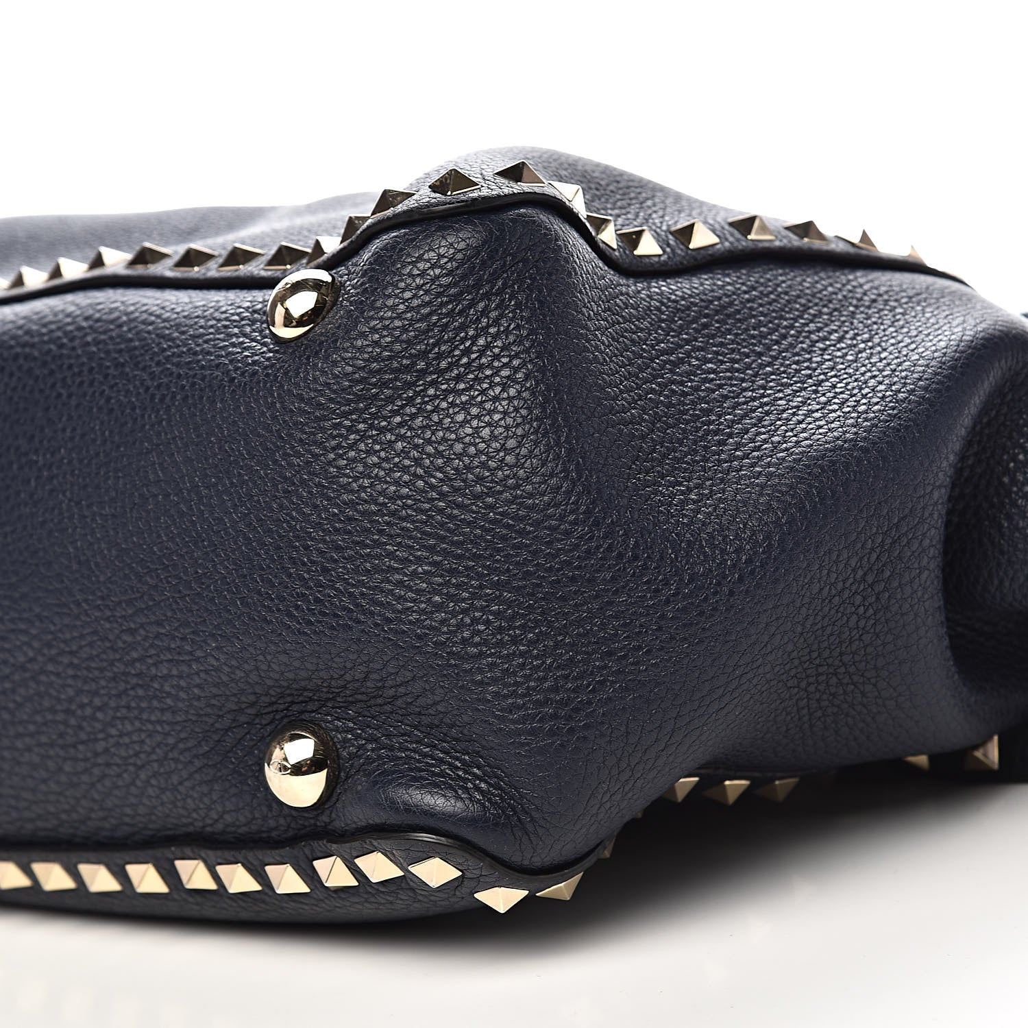 Valentino Garavani Pebbled Calfskin Medium Rockstud Tote Marine 9 of 12