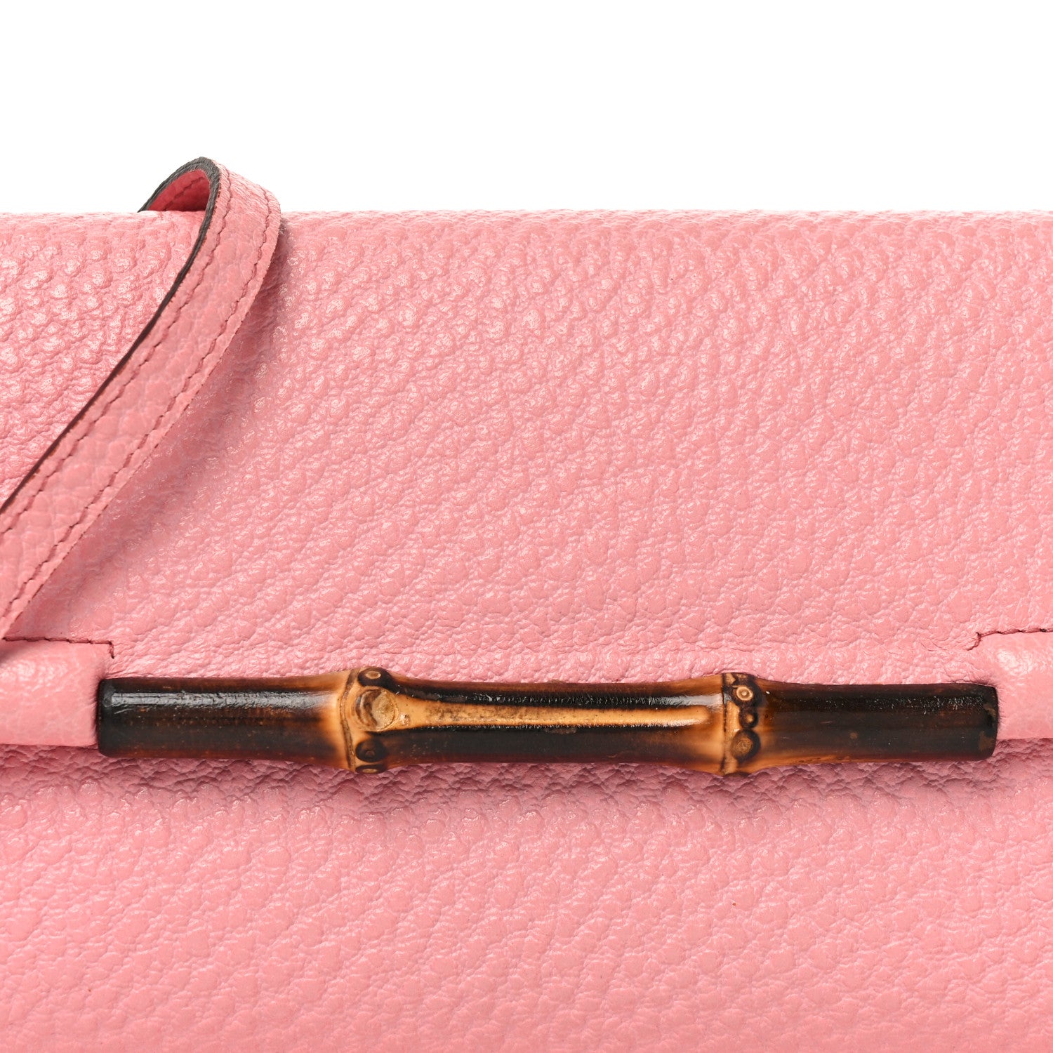 Gucci Calfskin Bamboo Bar Clutch Pink 7 of 10