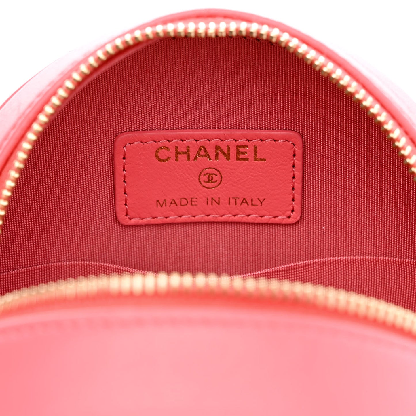 Lambskin Quilted Large CC Round Clutch With Chain Pink