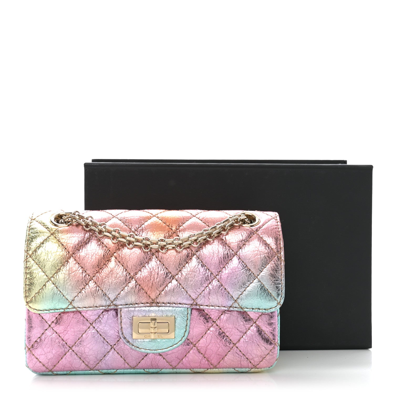 Chanel Metallic Goatskin Quilted Mini 2.55 Reissue Flap Multicolor 11 of 11