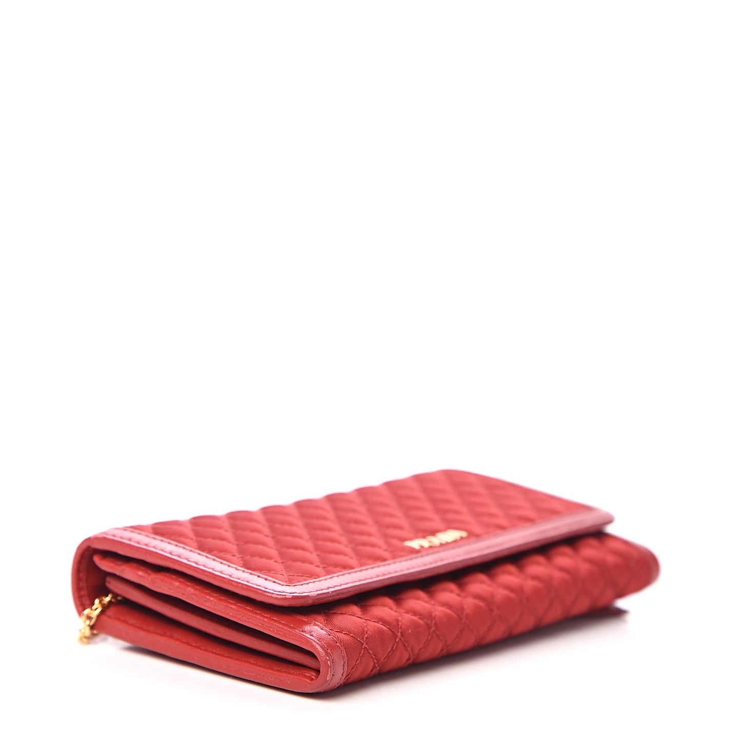 Tessuto Nylon Quilted Continental Flap Wallet Fuoco