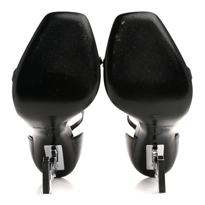 Saint Laurent Calfskin Opyum 110 Sandals 37 Black Silver 6 of 11