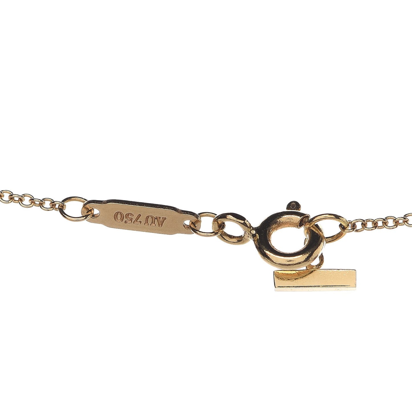 18K Yellow Gold Large T Smile Pendant Necklace