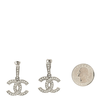 Chanel Crystal Palais Garnier CC Drop Earrings Silver 2 of 4