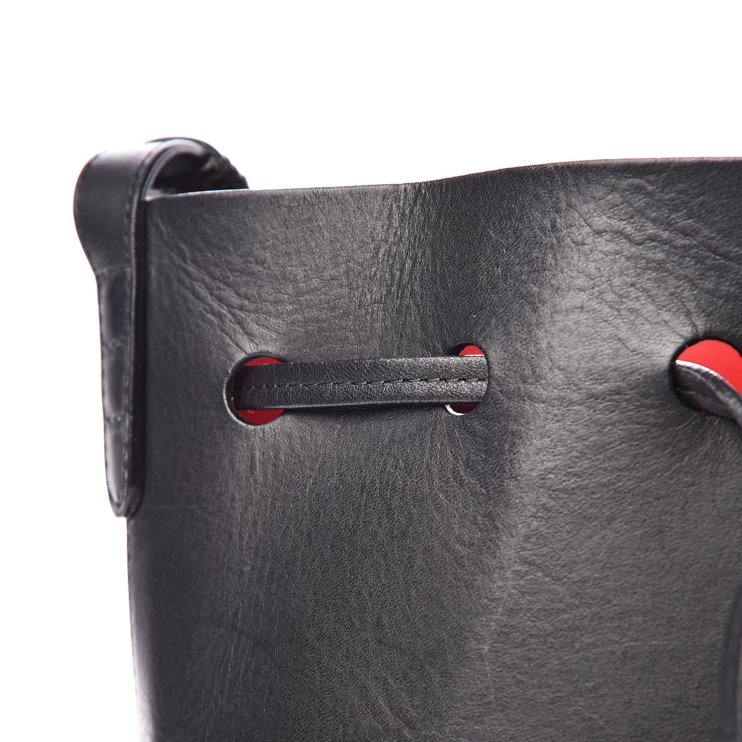 Mansur Gavriel Vegetable Tanned Calfskin Mini Bucket Bag Black Flamma 11 of 13