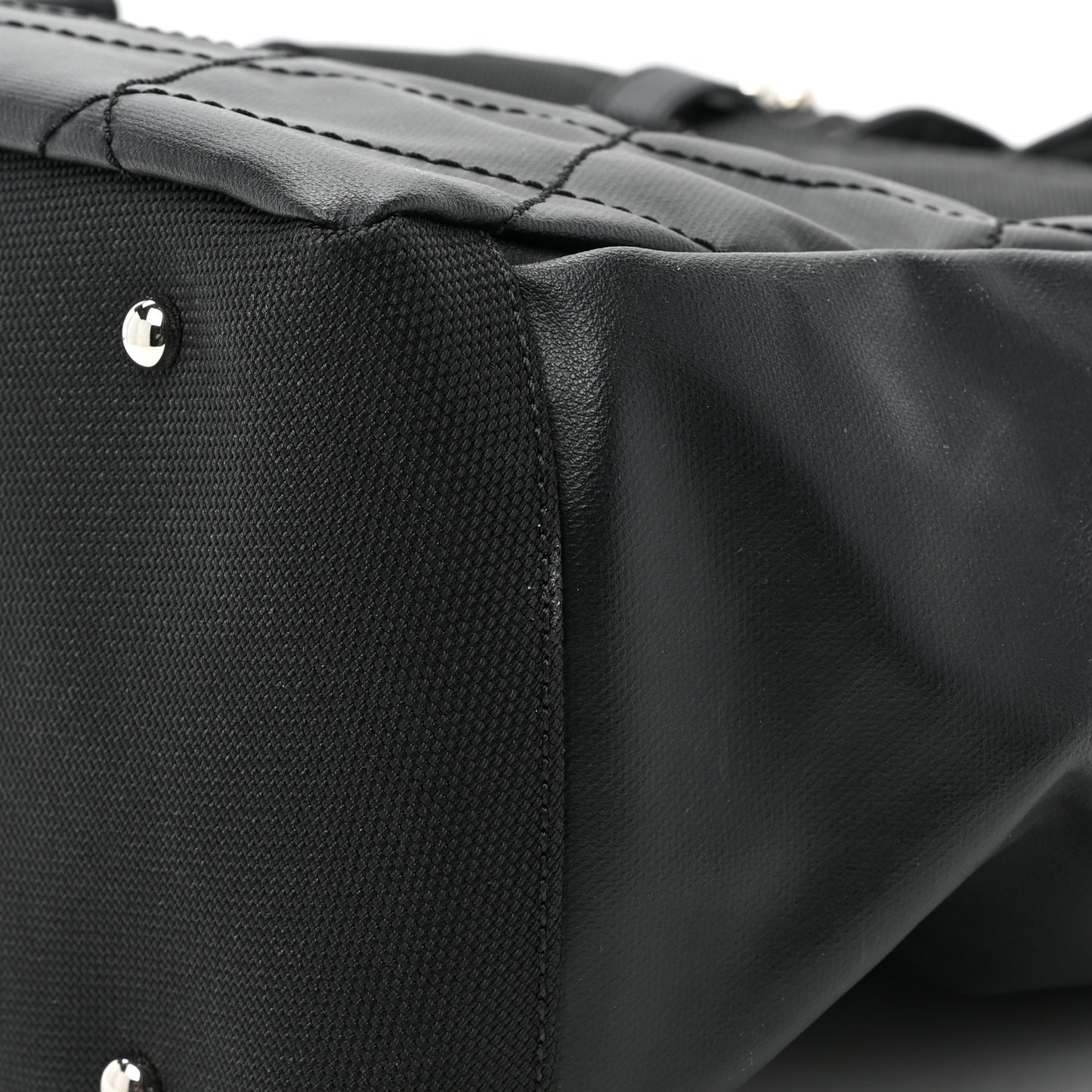 Coated Canvas Quilted Large Paris Biarritz Tote Black