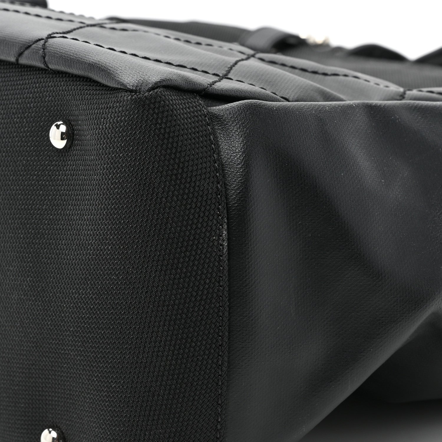 Chanel Coated Canvas Quilted Large Paris Biarritz Tote Black 12 of 12