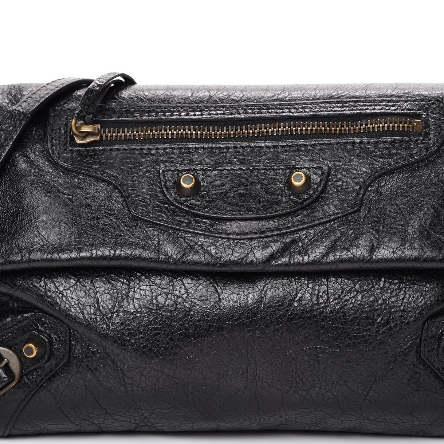 Agneau Classic Hardware Envelope Clutch Black