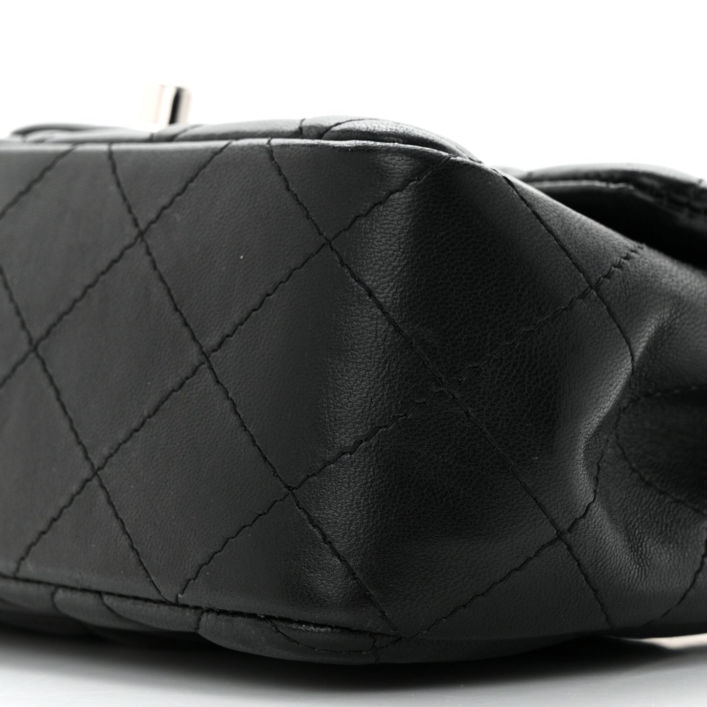 Lambskin Quilted Mini Rectangular Flap Black
