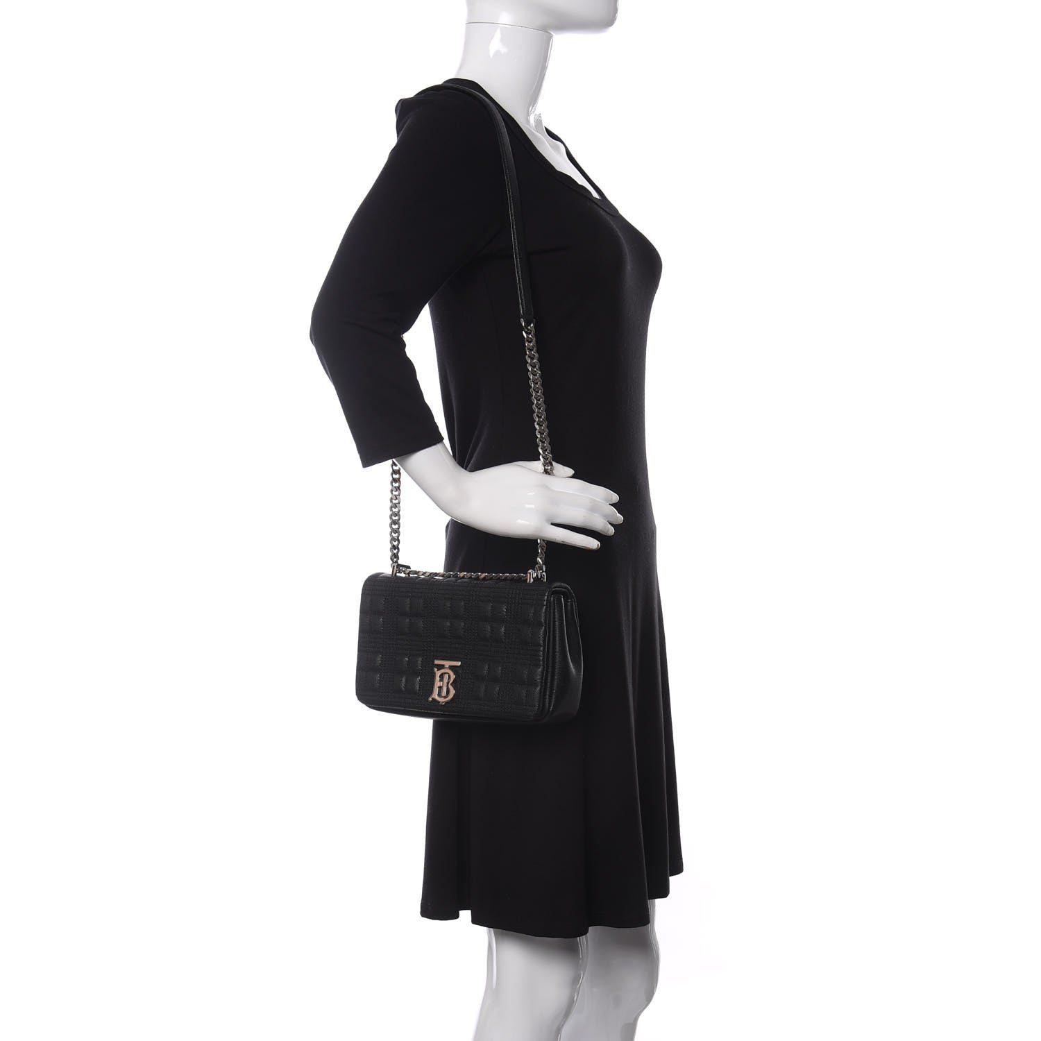 Burberry Grainy Calfskin Quilted Lola Bag Black 2 of 10