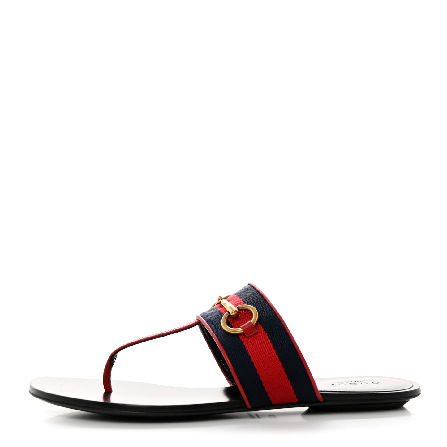 Nylon Calfskin Web Womens Horsebit Thong Sandals 36.5 Blue Red Black