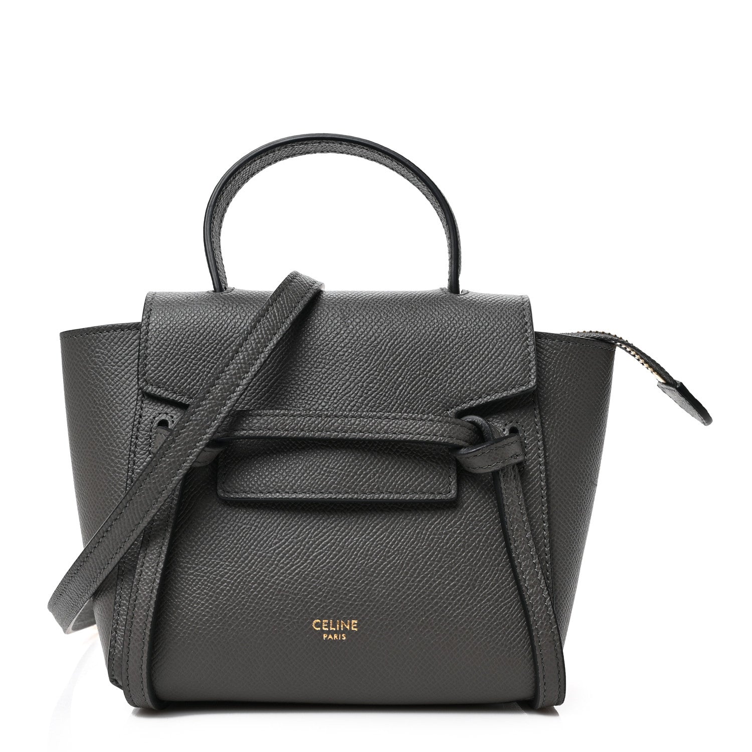 Celine Grained Calfskin Pico Belt Bag Grey 1 of 8