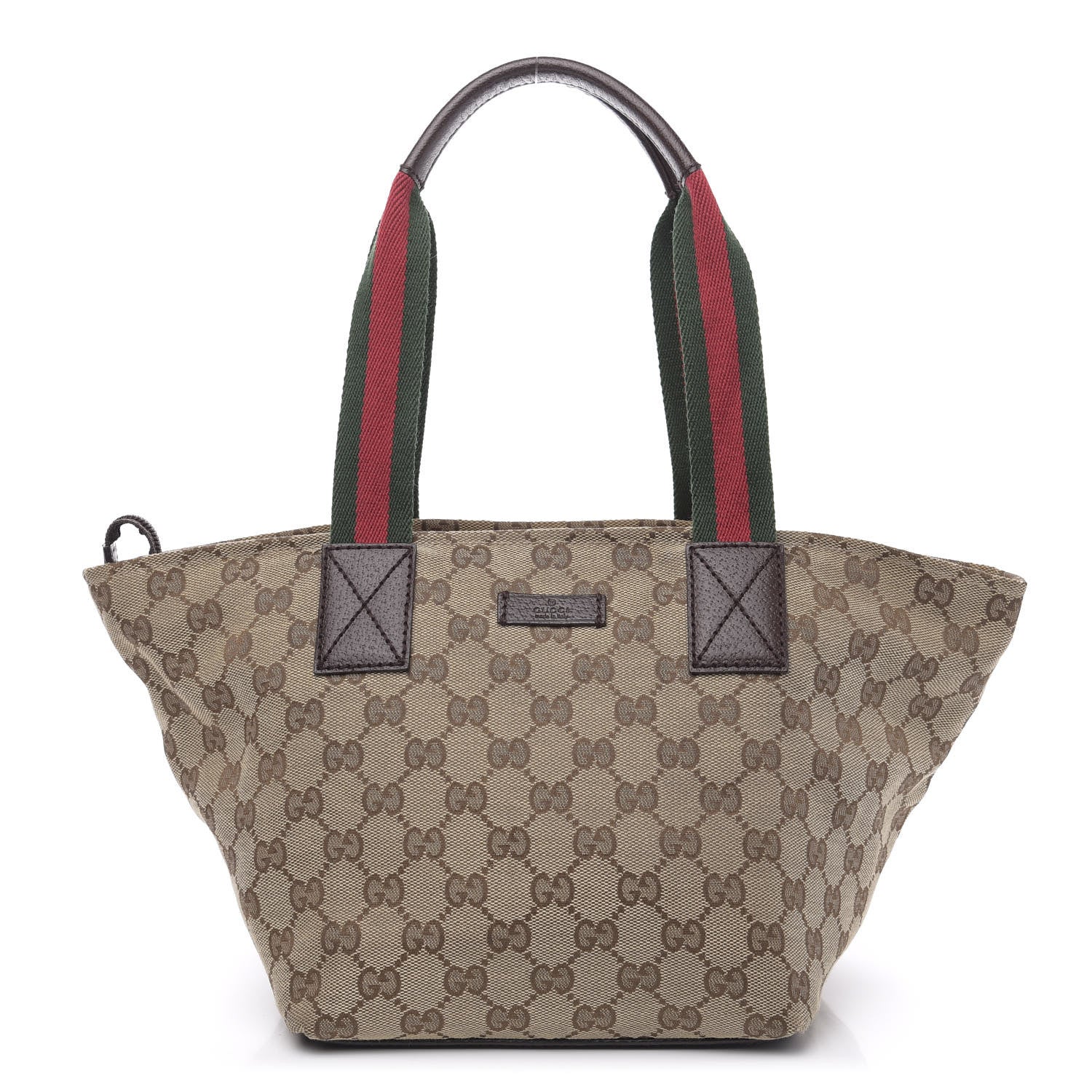 Gucci GG Monogram Medium Web Handle Bucket Tote Dark Brown 1 of 12