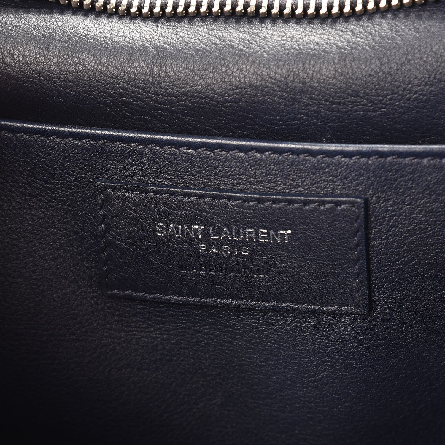 Saint Laurent Calfskin Croc Embossed Small Monogram Downtown Cabas Blue 6 of 8