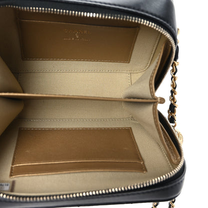 Chanel Lambskin Quilted CC Pearl Crush Camera Case Black 5 of 9