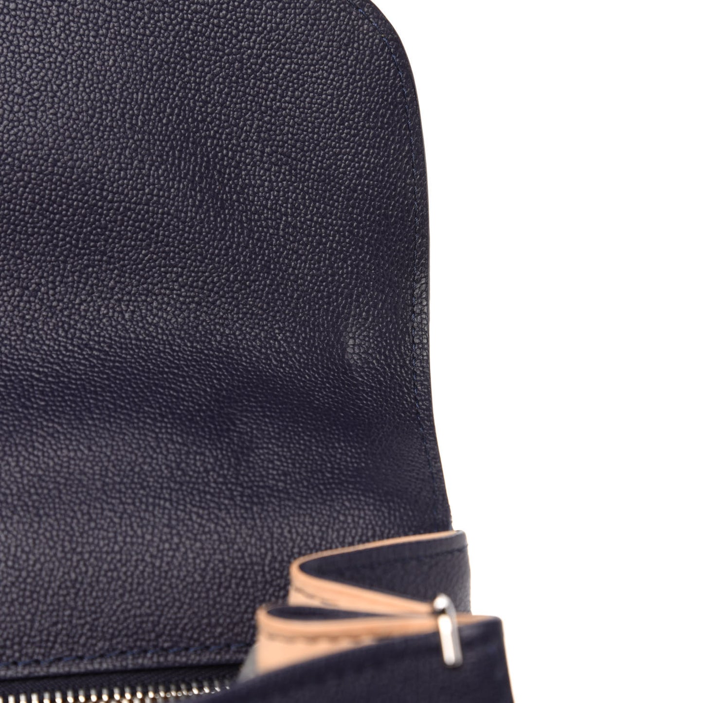 Grained Calfskin Brillant MM Satchel Navy