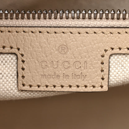 Gucci GG Supreme Monogram Textured Dollar Calfskin Small Retro Interlocking G Tote Bag Beige Mystic White Oatmeal 6 of 12