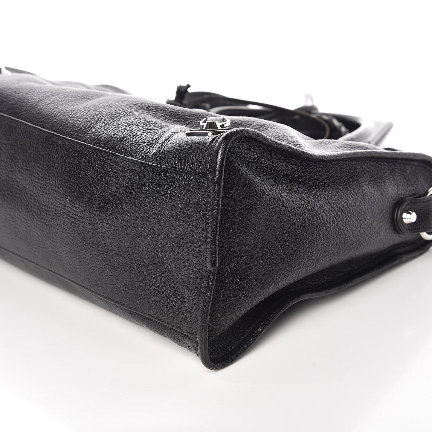 Chevre Silver Metallic Edge Hardware City Black